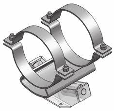 Insulation-saddle for roller-bearing CENTUM Closure: Hexagon nut / closure screw Material: steel OD: 219 up to 813 mm Material type: S235JR Surface: raw,