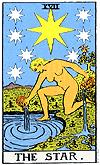 M A J O R A R C A N A 17 XVII the STAR Water-bearer. Birth sign: Aquarius Assurance. Faith. Giving and receiving. Healing. Inspiration. Symbol of hope. Wish upon a star. Bird. Mountains. Nudity.