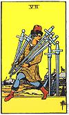M I N O R A R C A N A SEVEN of SWORDS (Cancer) Betrayal. Blind indirection. Choices. Dishonest. Fear of been trapped. Ignorance. Impulsive. Instability. Irrational. Lack of conviction. Mistrust.