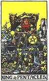 M I N O R A R C A N A KING of PENTACLES Broad shoulders. Controlling. Financially secure. Head strong. Influence. Leadership. Overbearing. Security. Status. Strong as a bull. Stubborn. Success. Bull.