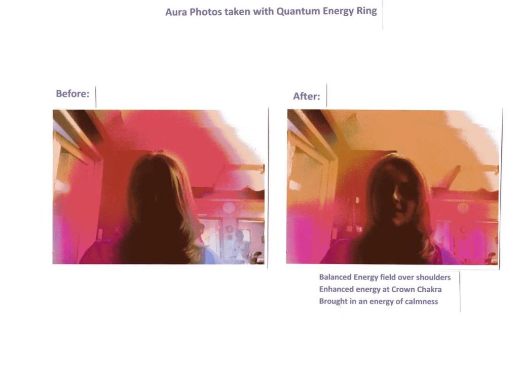 These before and after aura photographs show the light that was