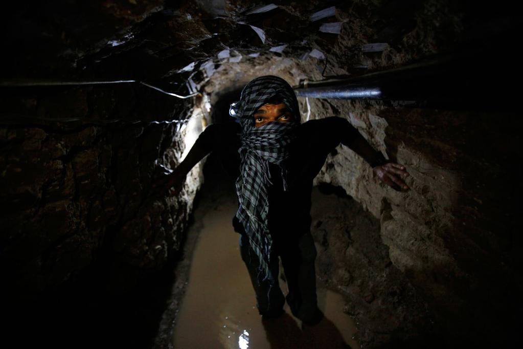 TUNNEL TACTICS: Egyptian authorities have destroyed thousands of tunnels like this one, pictured February 2013, that ran under the border between Egypt and the Gaza Strip.