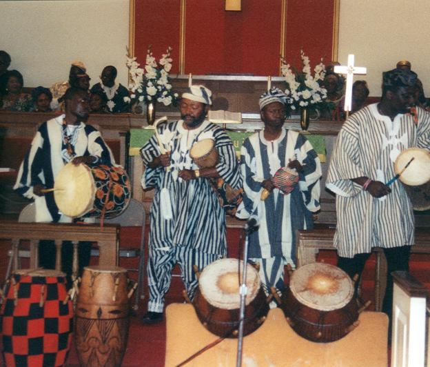 What are African ways of worship? Page 11 Music African music includes singing and playing instruments, especially the drum.