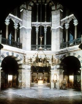 The Palatine Chapel of Charlemagne Charlemagne s palace at Aachen, Germany, built about 792-805, is one of the finest