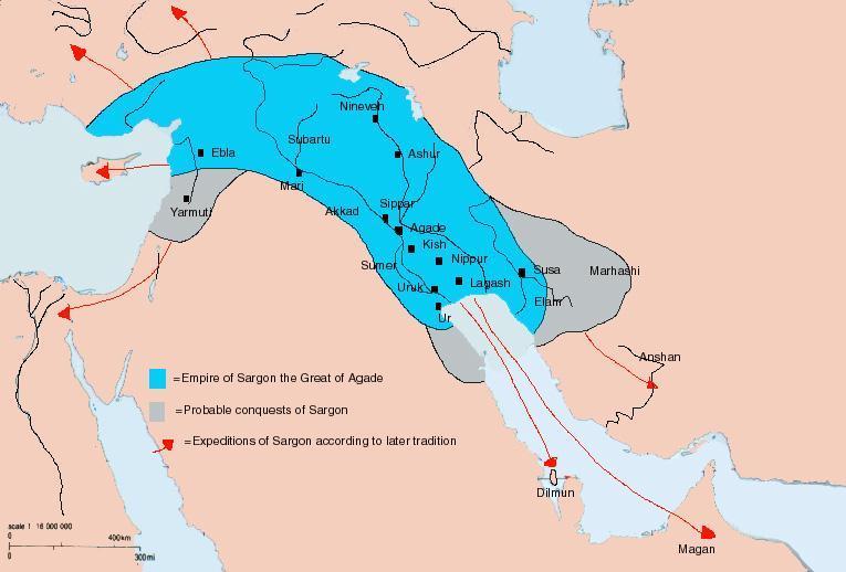 2. The Akkadian Empire lasted about 200 years, 2350 approx. 2150 B.