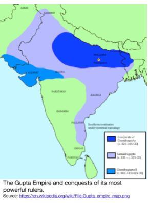 Exhibit A: The Gupta Empire (320-550 CE) The Gupta Empire ruled parts of India from 320-550 CE. Chandragupta II was one of the most powerful emperors of the Gupta empire.