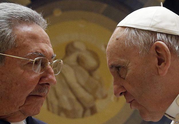 Castro and Pope Francis in the Vatican, May 2015 Raul "There is a lot of scepticism among (US) Catholics," says Stephen Moore, the chief economist at the conservative Washington think tank the