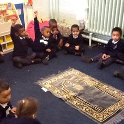 We spent each week looking at a different religion, getting familiar with religious artefacts
