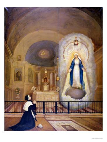 Extraordinary visions In 1830, Catherine entered the Seminary at the Mother House of the Daughters of Charity. Shortly afterwards, God granted her several amazing visions.