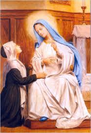 The stuff of Sainthood The fact that Saint Catherine rested her hands on the lap of the Blessed Mother did not make