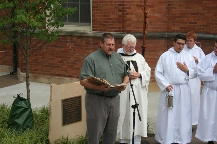 blessing of the new memorial garden that is located between Erskine Hall and the new
