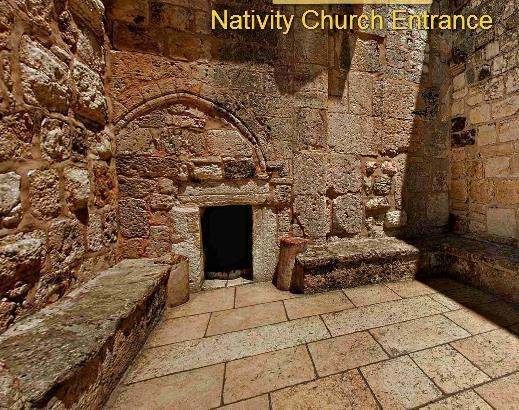 Entrance to the Church of the Navity The entrance door is small so that