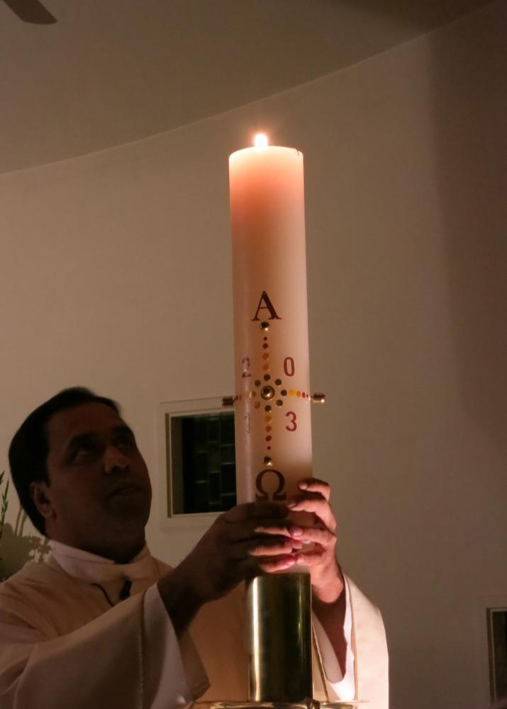 Paschal Candle MUST be made of wax, never be artificial,