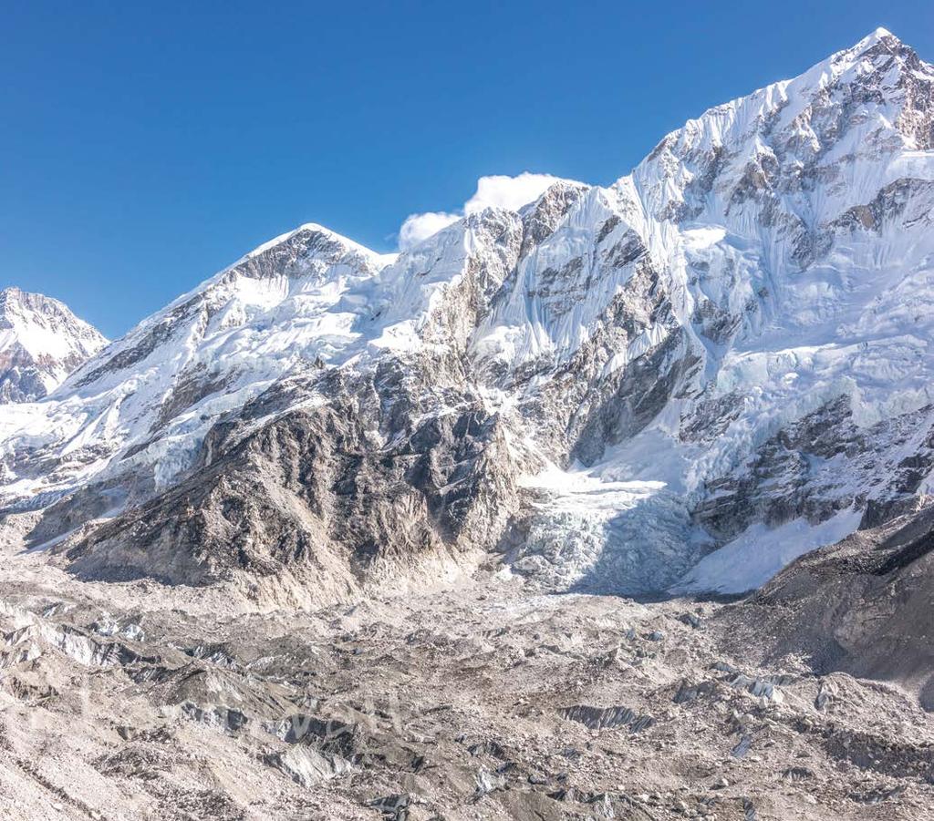 Himalayas with unsurpassed views surrounded by enormous glaciers.