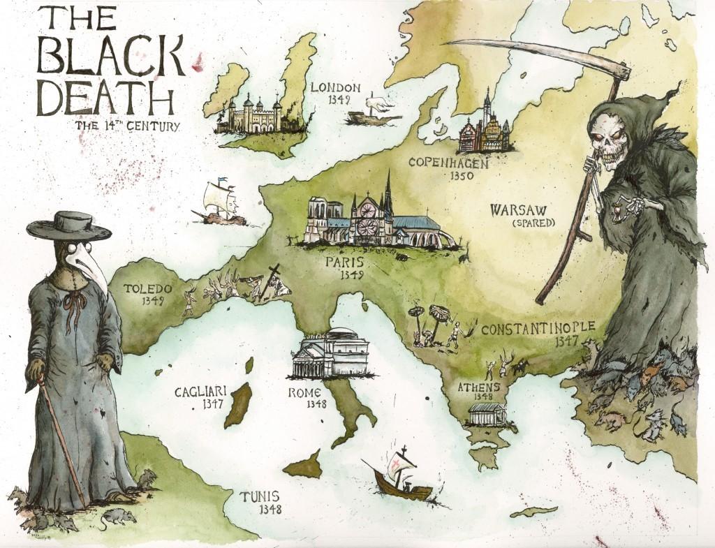 What did people at the time think caused the Black Death?