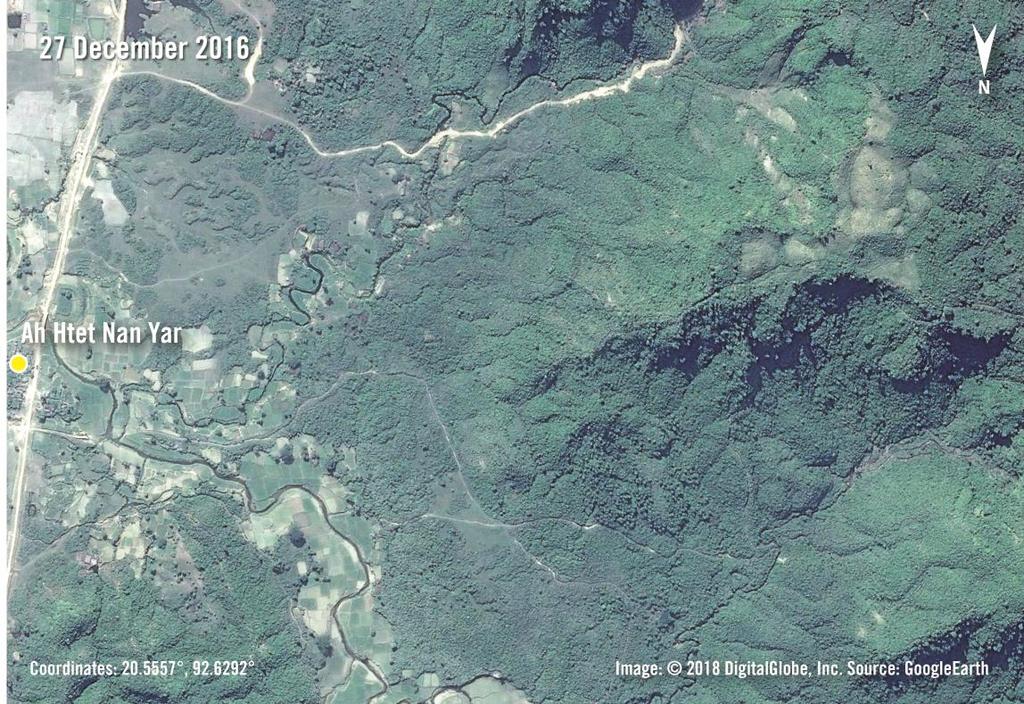 Imagery from 16 February 2018, shows a new mine area has been constructed