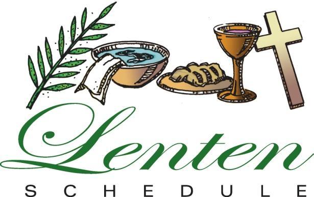 March 8, 15, 22, 29 6:00pm-6:30pm Wednesday Soup Supper 7:00pm Lenten Service WEDNESDAY LENTEN WORSHIP Wednesday Lenten Program - You are invited to join in food and fellowship with a light soup