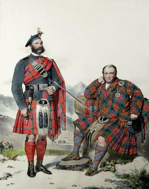 Gentlemen of the Clan Macnab and the Clan MacNaughton This illustration is from a reprint of The Highlanders of Scotland containing the watercolors from Kenneth MacLeay.