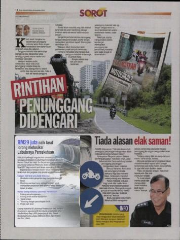 pengguna motosikal di Lebuhraya Persekutuan, Perdana Menteri, Datuk Seri Najib Tun Razak telah mengumumkan peruntukan sebanyak RIV129 juta dalam pembentanganjj Bajet 2017 bagi menaik taraf laluan