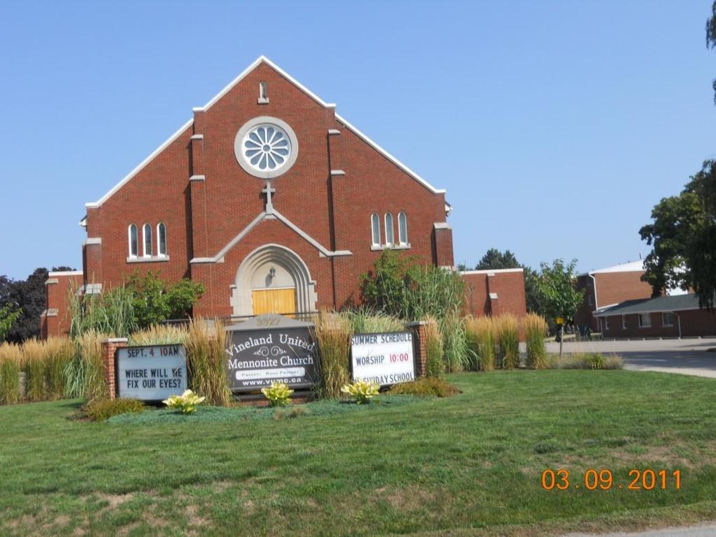 Vineland United Mennonite Church Established 1927 as part of United