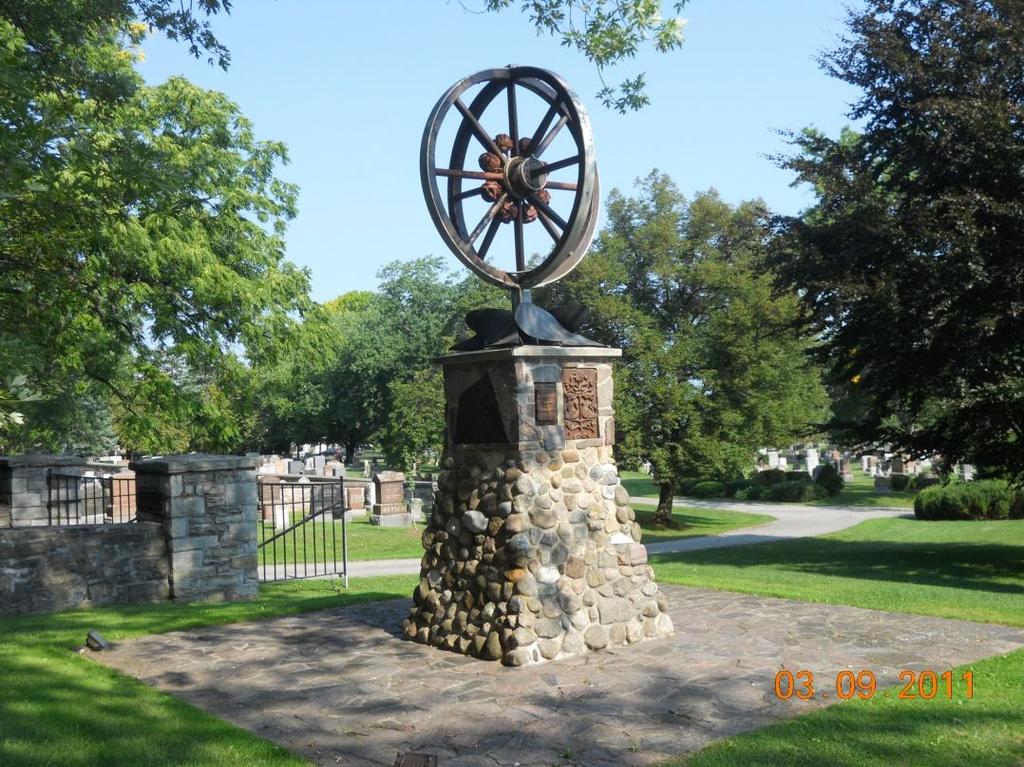 Monument to the first Mennonite settlers in