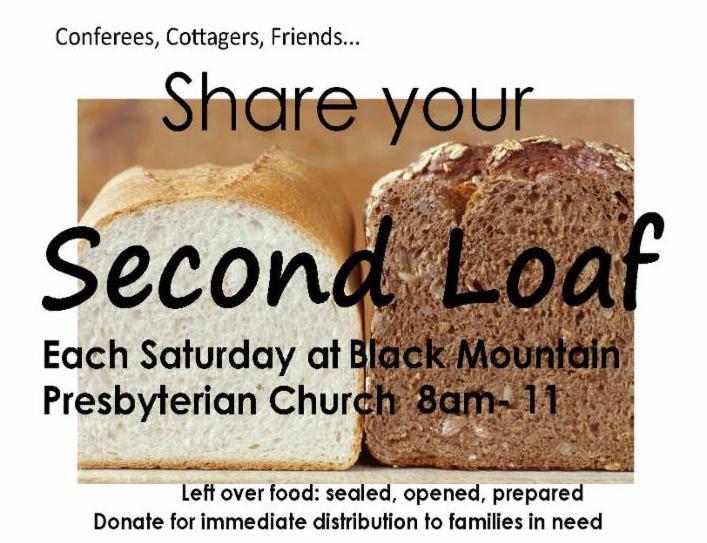 We are grateful to the Conference Center for sharing our weekly updates. K.G. Drop off your leftover food at Black Mountain Presbyterian Church 8:00-11:00 A.M. on Saturdays through August 4 (except for July 7).