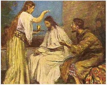 The third anointing took place in Bethany during the week of the Passover at the home of Simon the leper. An unnamed woman poured oil on Christ s head.