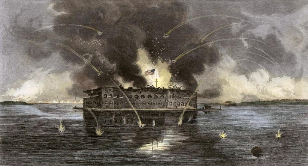 As Confederate troops shelled Fort Sumter, people in Charleston gathered