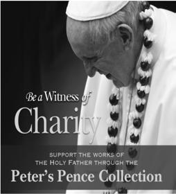 2018 PETER S PENCE COLLECTION Thank you for your generous support in last week s Peter s Pence Collection! As a parish, we collected $6,724.
