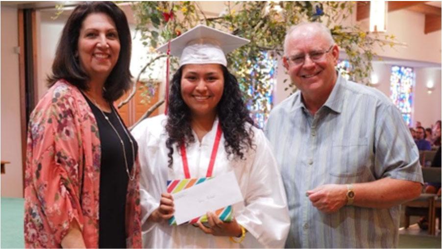 Brisa Luevano receives $1,000 Scholarship & Bible Cristina Reyes-Bauza - $1,000 Scholarship & Bible