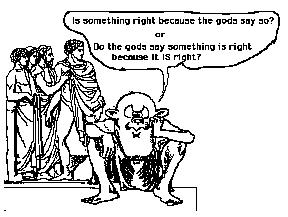 In Euthyphro dilemma Socrates poses two questions (originally it referred to holiness but people have adapted this to : A) Are good things good because God commands them?