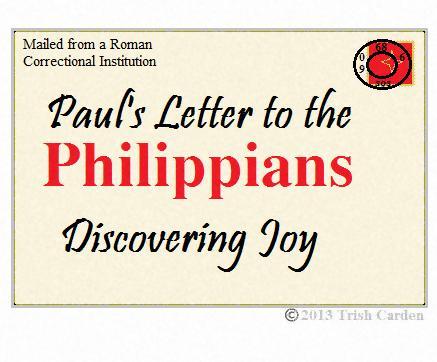 " Philippians is basically a thank you letter from Paul to the church at Philippi. He is grateful for their gifts which they sent to take care of him, probably while he was in prison.