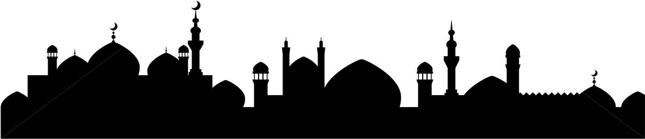 Make a drawing of an Islamic mosque. The mosque must include a dome, an arch, and a minaret.