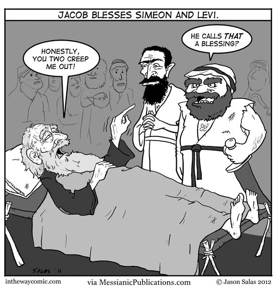 At end of his life when time came for Jacob to bless his sons.