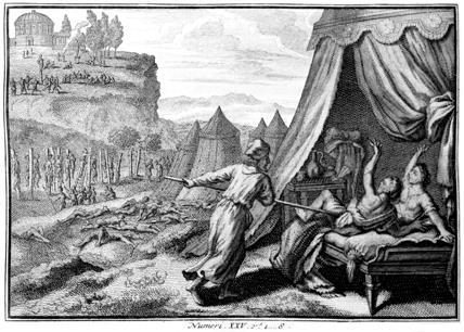 As plague was spreading, (Picture)Phinehas from tribe of Levi,