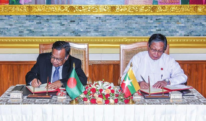 24 November 2017 national 7 The Republic of the Union of Myanmar and the People's Republic of Bangladesh signed the Arrangement on Return of Displaced Persons from Rakhine State At the invitation of