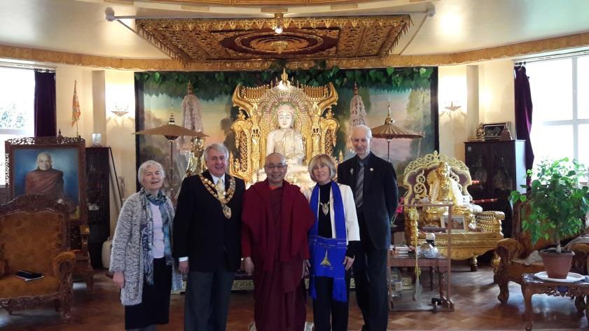 Special Visit Lord Mayer of Birmingham visited to our Peace Pagoda and Buddhist academy on 10th Oct and spent over two hours and had tea and coffee with our trustees happily in vihara.