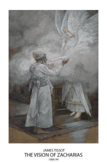 Description of the artworks The Vision of Zacharias Luke 1:5-23 1886-94, James Tissot During the mid-1880s, when he was about 55, Tissot experienced a religious revelation which led him to spend the