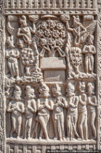 BUDDHIST The Stupa--Sanchi Certain items on the gateways indicate a milestone in Buddha s life and thereby