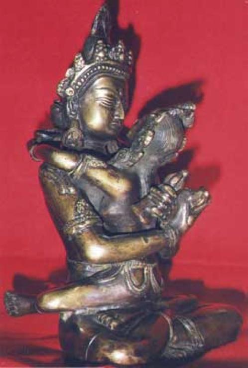 Within the Tantric tradition Buddhas can also be pictured as a union of male and female. These figures are known as yab-yum, a Tibetan word for male and female or mother and father.