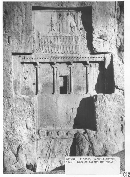 Along with the Tombs, the autobiography, the text which is carved in the rock at Behistun and known to the Greek Historian Herodotus tells the story of his rise to power.