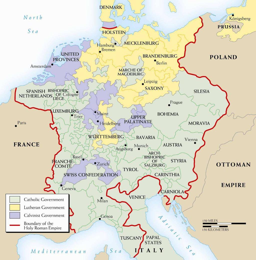 Maximilian humiliates Protestant forces in Germany under Lutheran king Christian V and forces them to return to Denmark Emperor Ferdinand gains an ally in the mercenary Protestant Albrecht of