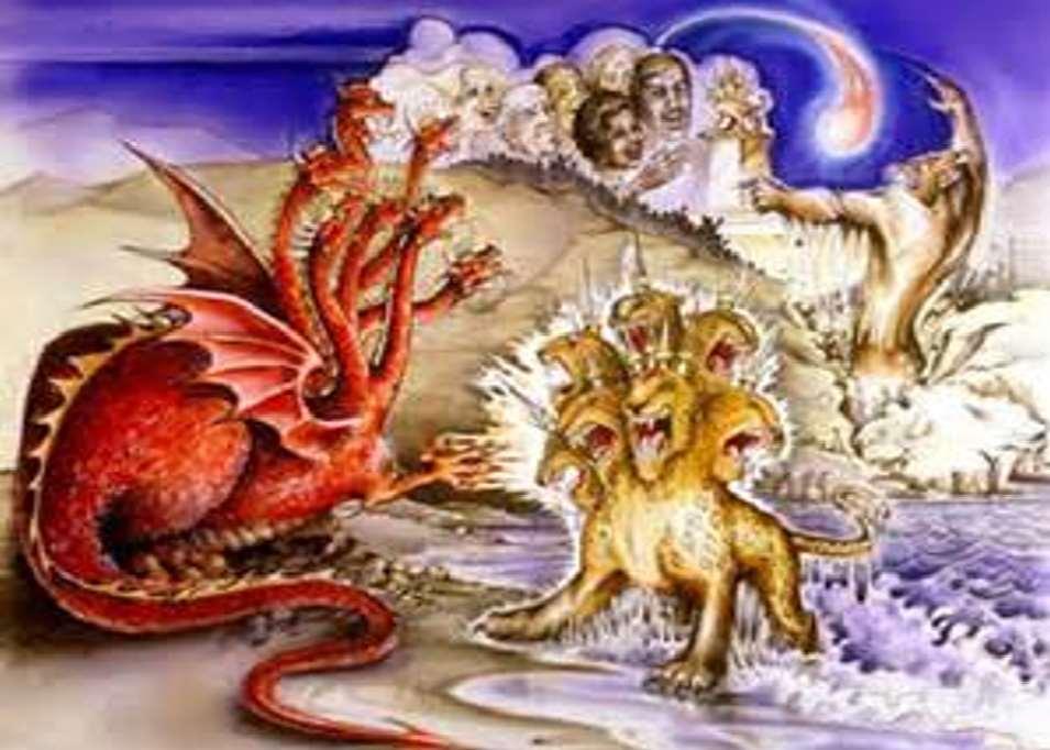 The dragon, Antichrist, false prophet and the multitude.