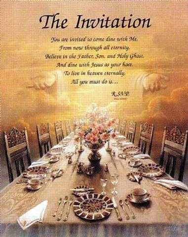 Marriage supper of the Lamb.