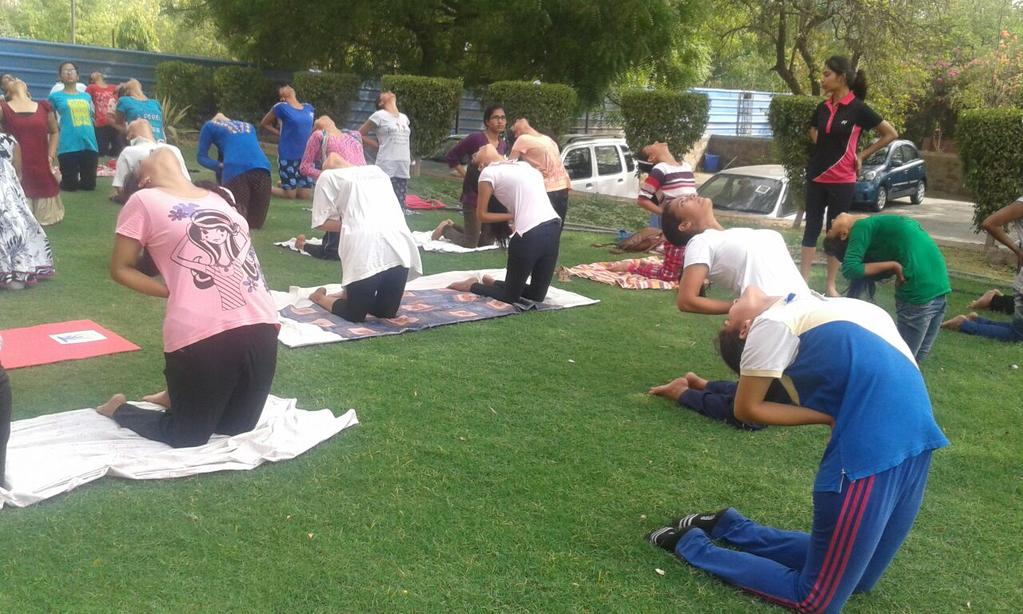 Image 2: Practice session During these sessions the participants were apprised of the concept of yoga and were briefed about its benefits.