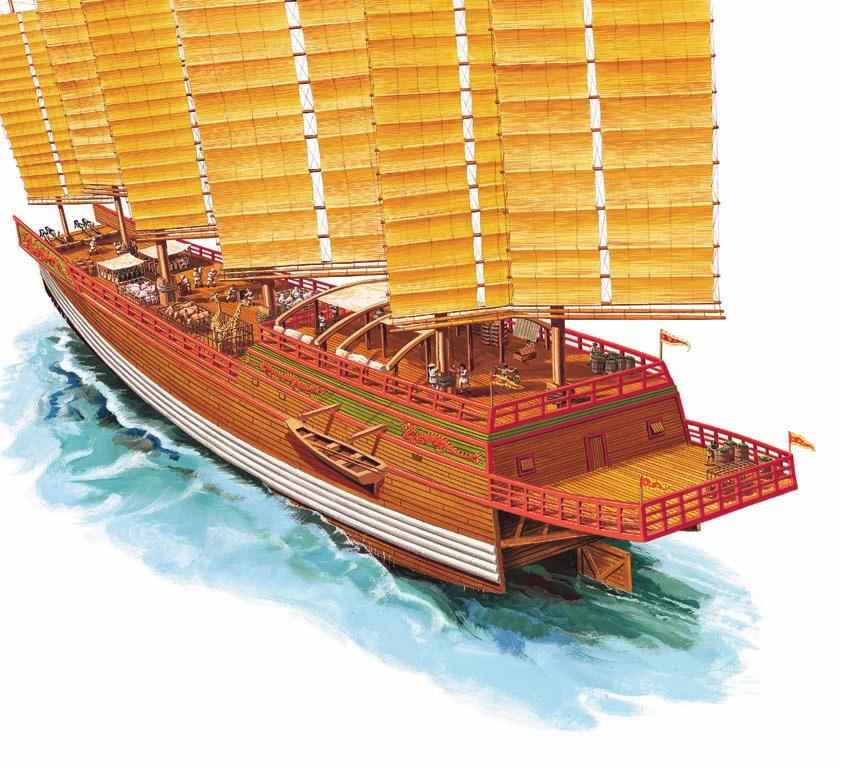 The Voyages of Zheng He Zheng He s ocean voyages were remarkable. Some of his ships, like the one shown here, were among the largest in the world at the time.