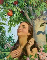 The temptation that led to the fall According to Gen. 3:1 Satan, working through the serpent, enticed Eve to disobey God and partake of the forbidden fruit.