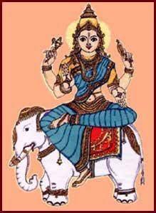 SAPTHA MATHAs - 6/7 - Indraani Indraani is the activating force of Lord Indra. Her vahana (vehicle) is Elephant. Bija Mantra is "Aim".
