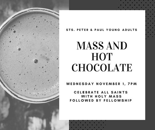 After the 12:30pm Mass, we ll meet outside the Church by the sign with the Mass times and head to MOD Pizza.