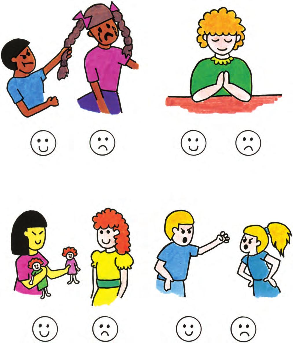 LESSON 4: ACTIONS AND ATTITUDES THE TEN COMMANDMENTS Directions: Color the happy face to